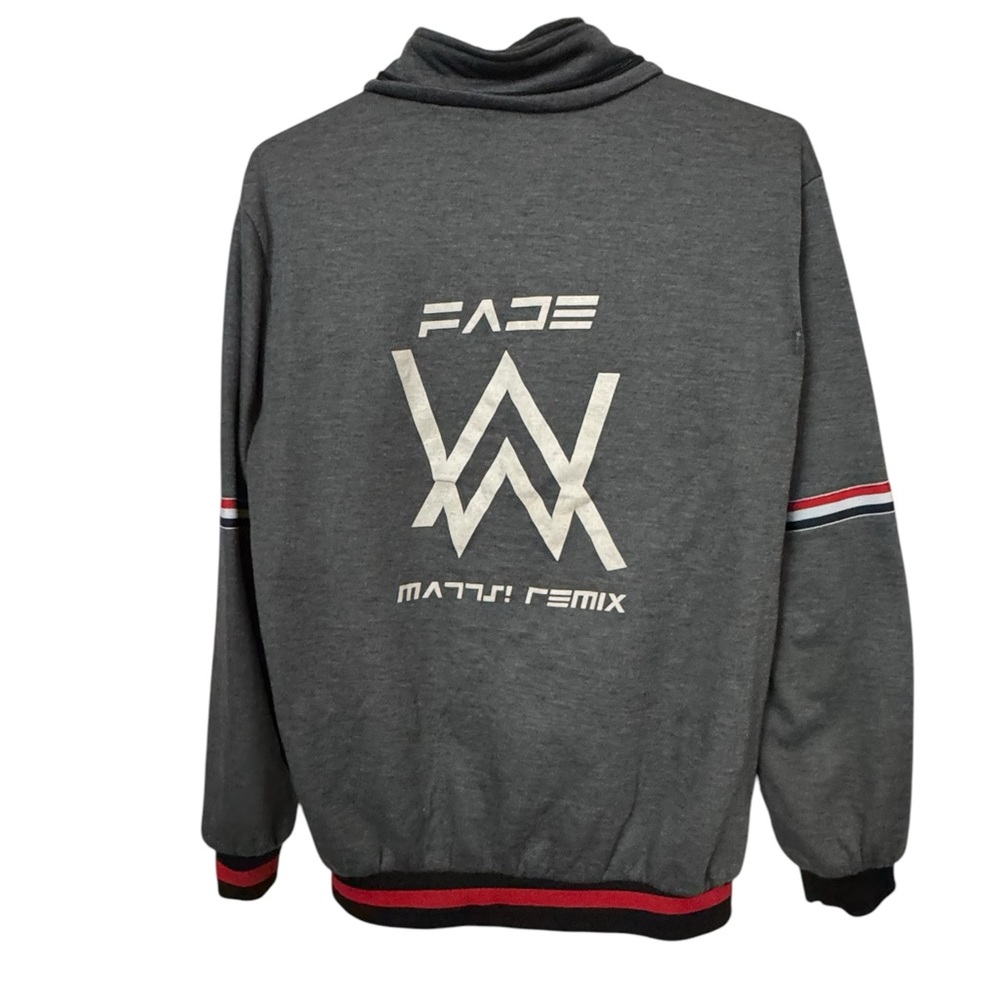 Rap Hip Hop Alan Walker Logo Faded Remix Gray Full Zip Sweatshirt Men’s M